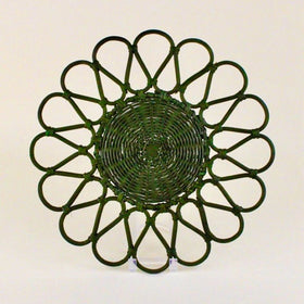 Plato Rattan 100% Flor Olive